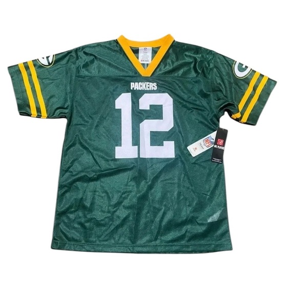 NFL Teams Aaron Rodgers Green Bay Packers #12 Green Youth Jersey Size XL 18/20 - Picture 1 of 9